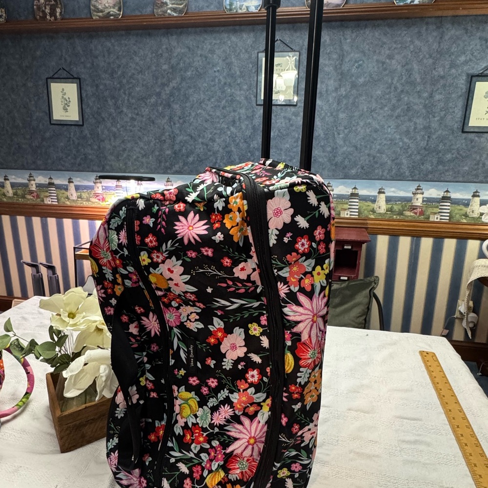 Vera Bradley Black Floral Wheeled Bag